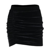 Stretch Velvet Bodycon Mini Skirt